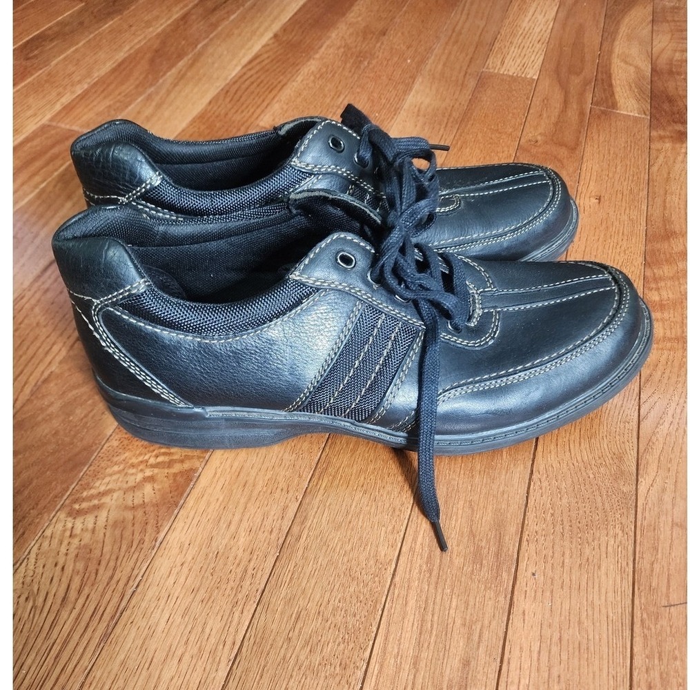 Clarks Collection Men's Split Toe Casual Black Leather Lace Up‎ Shoes Oxfords 12